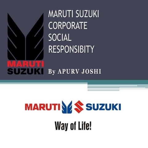 Maruti suzuki corporate social responsibity