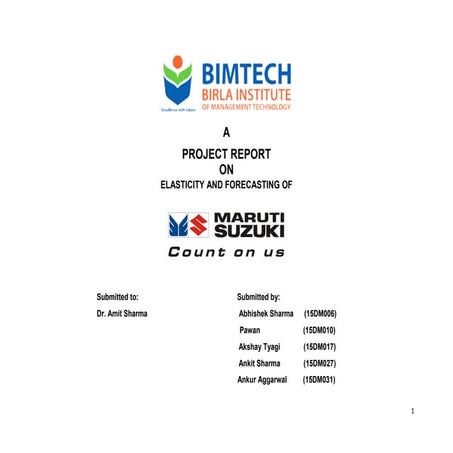 Maruti Suzuki Forcasting Report