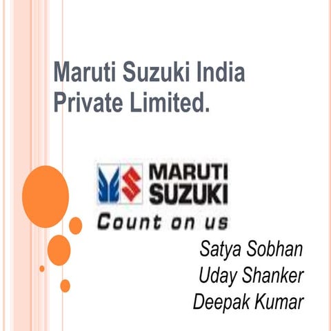 Maruti suzuki ppt  sobhan