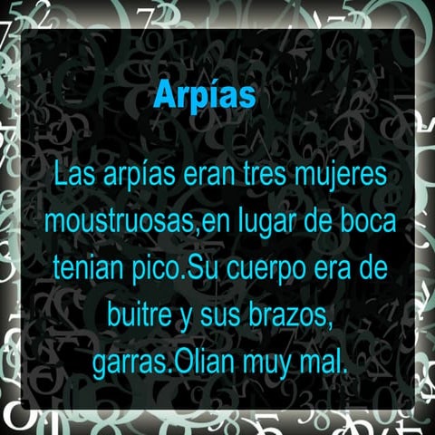 Presentaciones Mitológicas: Las Arpías