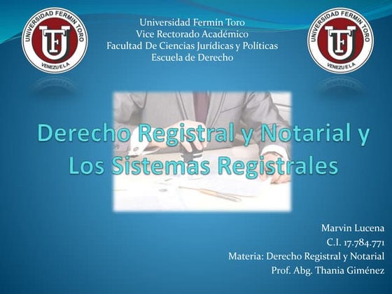 Clasificacion sistemas registrales | PPT