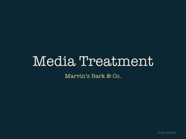 Marvin's Bark and Co. Media Treatment for Commercial