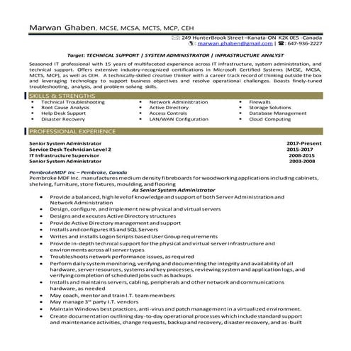 Marwan ghaben   technical resume