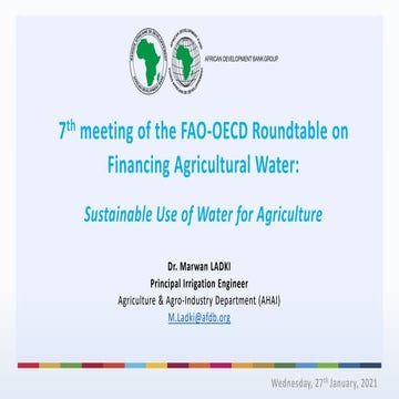 Presentation - Seventh Roundtable on Financing Agricultural Water - Marwan Ladki