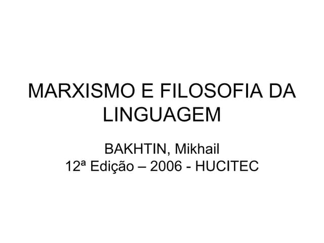 Marxismo e filosofia da linguagem