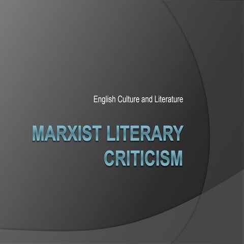 Marxist criticism LOIS TYSON