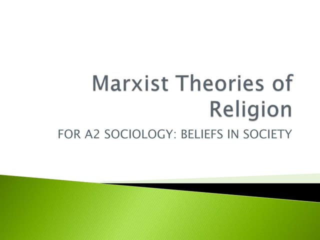 Marxist theories of religion | PPTX