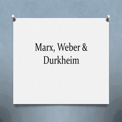 Marx Weber Durkheim