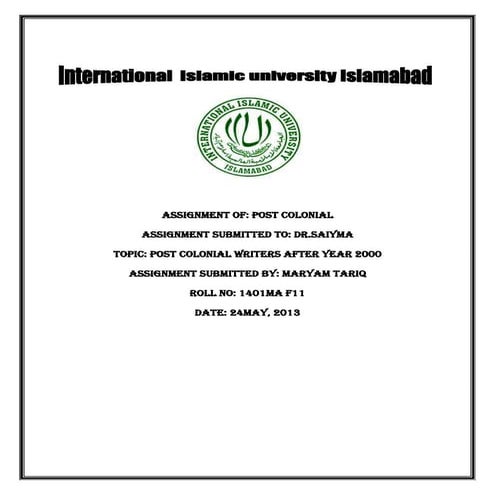 post colonial writers after 2000