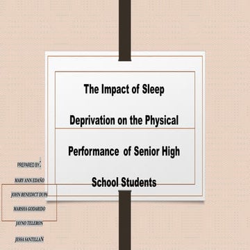 A slide presentation on the impact of sleep deprivation.