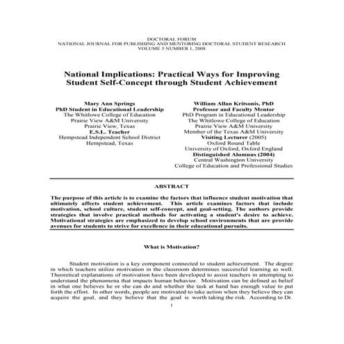 Mary ann springs doctoral forum