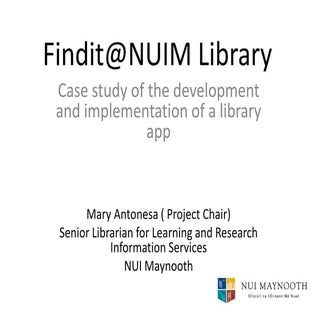 Mary Antonesa  findit@nuim library ...