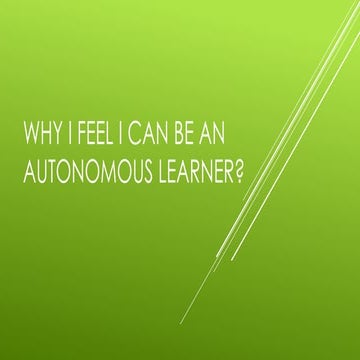 Mary carmenjuarezwhy i feel i can be an autonomous