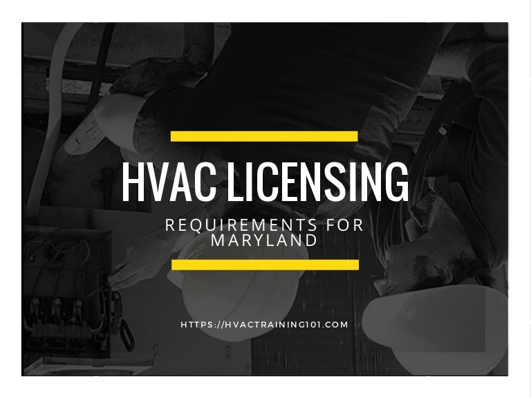 Maryland hvac license and certificate requirements