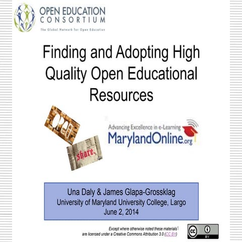 Maryland Online OER Day Keynote at UMUC
