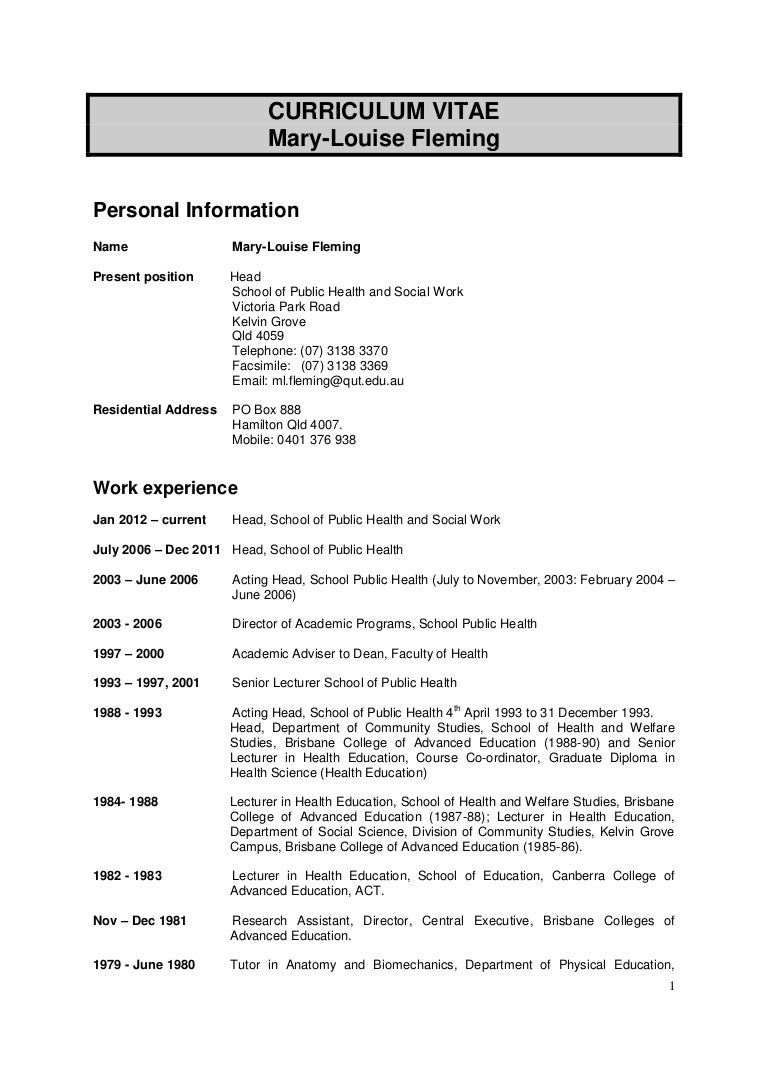 Write a phd cv