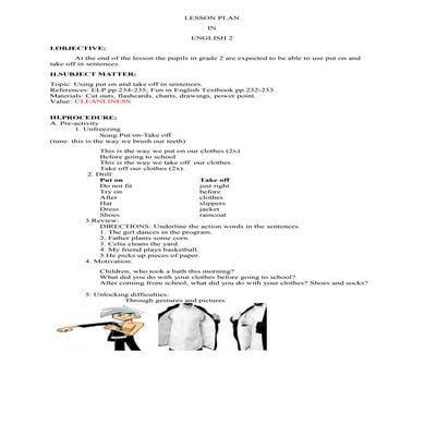 lesson plan for grade 2