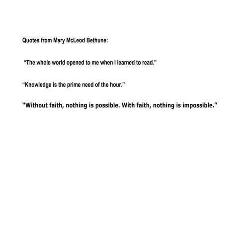 Mary McLeod Bethune quotes