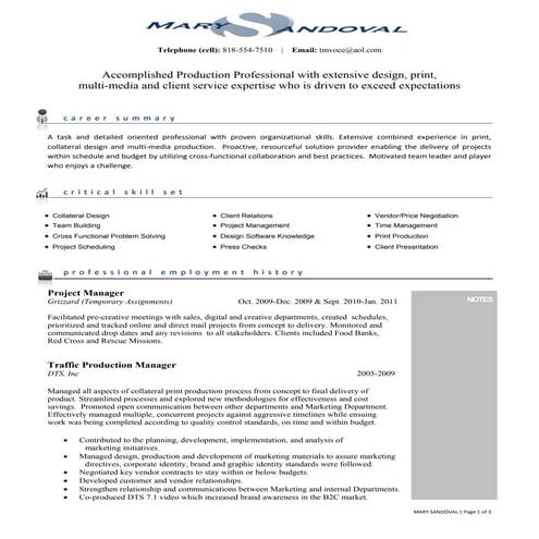 Mary New Word Resume