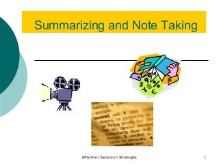 Marzano Summarizing and Note Taking