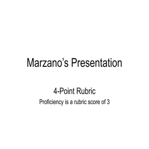 Marzano rubric presentation