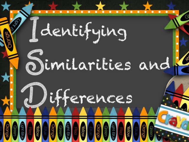Marzano Identifying Similarities and Differences