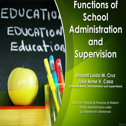 FUNCTIONS OF SCHOOL ADMINISTRATION AND SUPERVISION