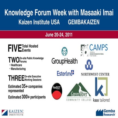 Masaaki Imai June 2011 KAIZEN Institute USA forum