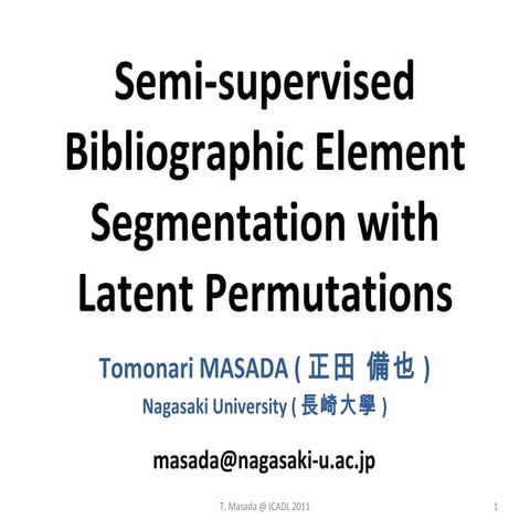 Semi-supervised Bibliographic Element Segmentation with Latent Permutations