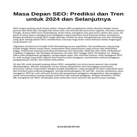 Masa Depan SEO - Prediksi dan Tren untuk 2024 dan Selanjutnya - RASARAB.pdf