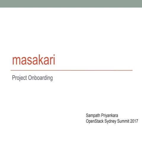 Masakari project onboarding