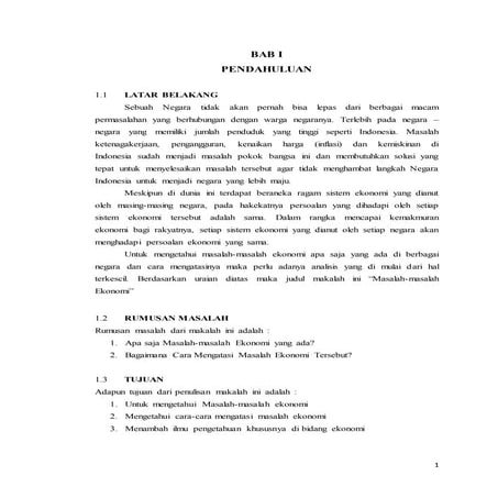 Makalah Masalah ekonomi