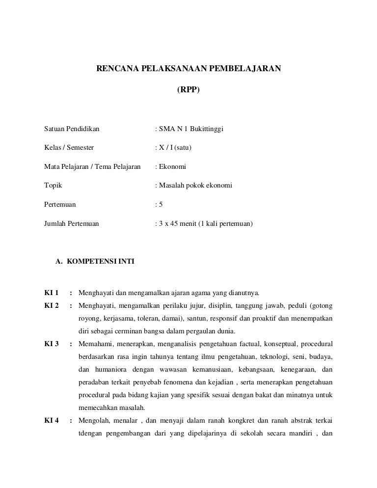 Contoh Rpp 2013 Masalah Pokok Ekonomi<script async src=