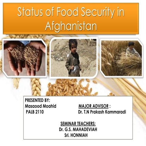Food Security in Afghanistan | PPT