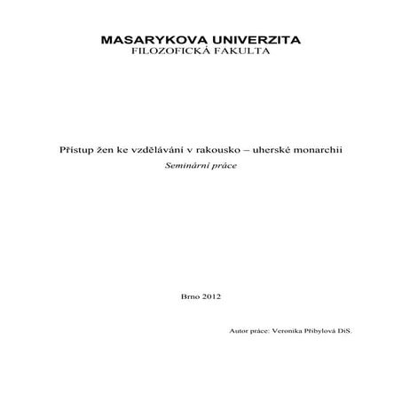 Přístup žen ke vzdělávání v rakouskouherské monarchii