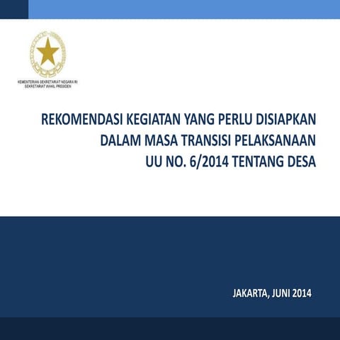 Masa transisi pelaksanaan uu desa   rekomendasi kegiatan - tnp2 k (bahan disk...