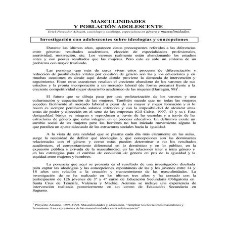 Masculinidades y Población Adolescente - Erick pescador