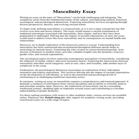 Masculinity Essay