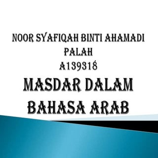 Masdar dalam bahasa arab