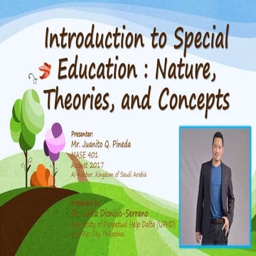Introduction to Special Education- Nature, Theories and Concepts