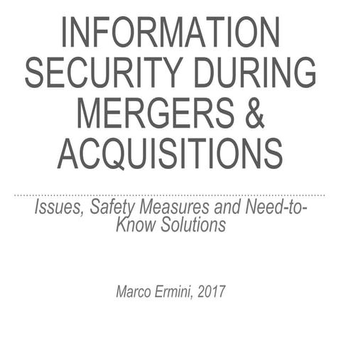 M&A security - E-crime Congress 2017