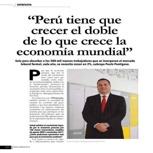 Perú tiene que crecer el doble de lo que crece la economía mundial