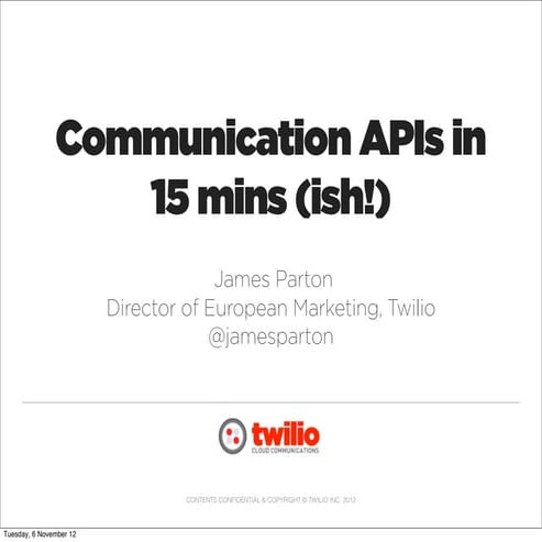 James Parton, Twilio, Mashery Business of APIs London 2012