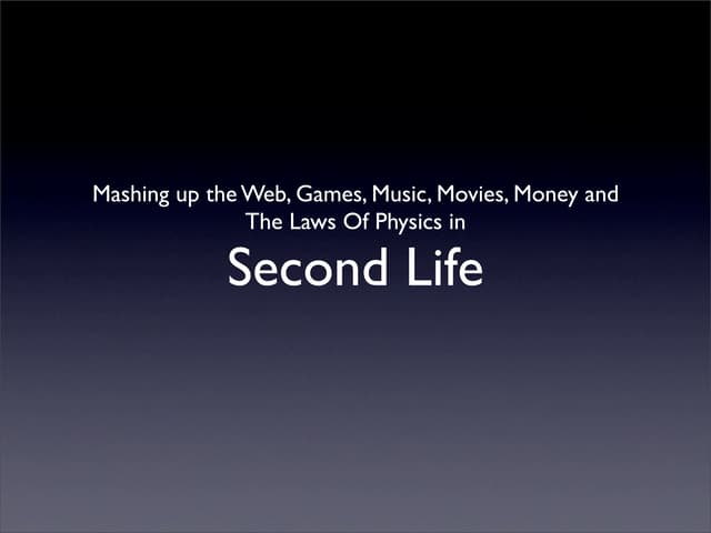 Mashing up the Web, Games, Music, M...