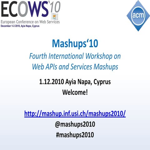 Mashups2010 introduction