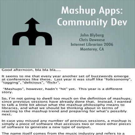 Mashup Apps: Community Dev