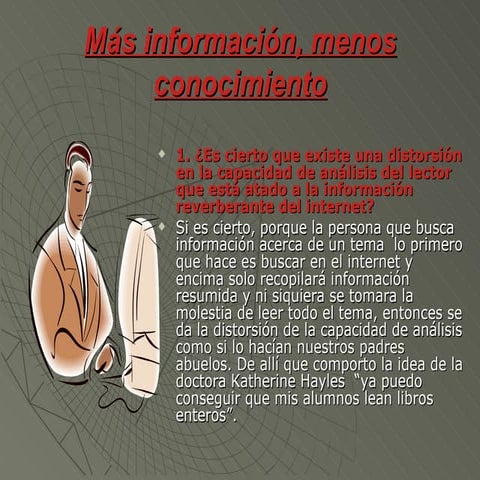 Mas informacion y menos conocimiento ensayo y cuestionario | PDF