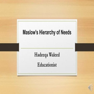 Maslow hierarchy of needs 