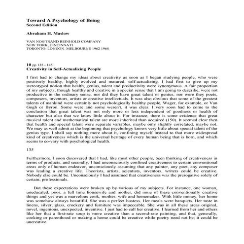 Maslow creativity in sa people