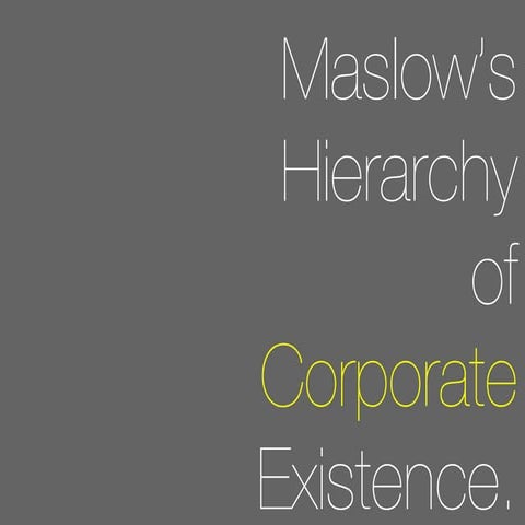 Maslow's Hierarchy of Corporate Existence